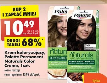 Biedronka Farba do włosów 3-0 ciemny brąz palette permanent naturals color creme oferta