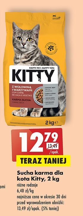 Biedronka Sucha karma dla kota - wołowina z warzywami kitty oferta