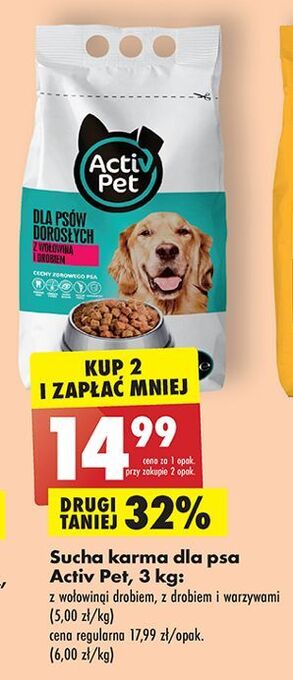 Biedronka Karma dla psa z drobiem i warzywami activ pet oferta
