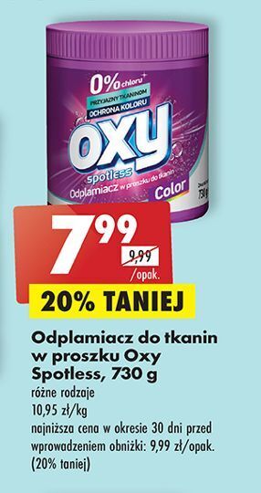 Biedronka Odplamiacz w proszku white oxy spotless oferta