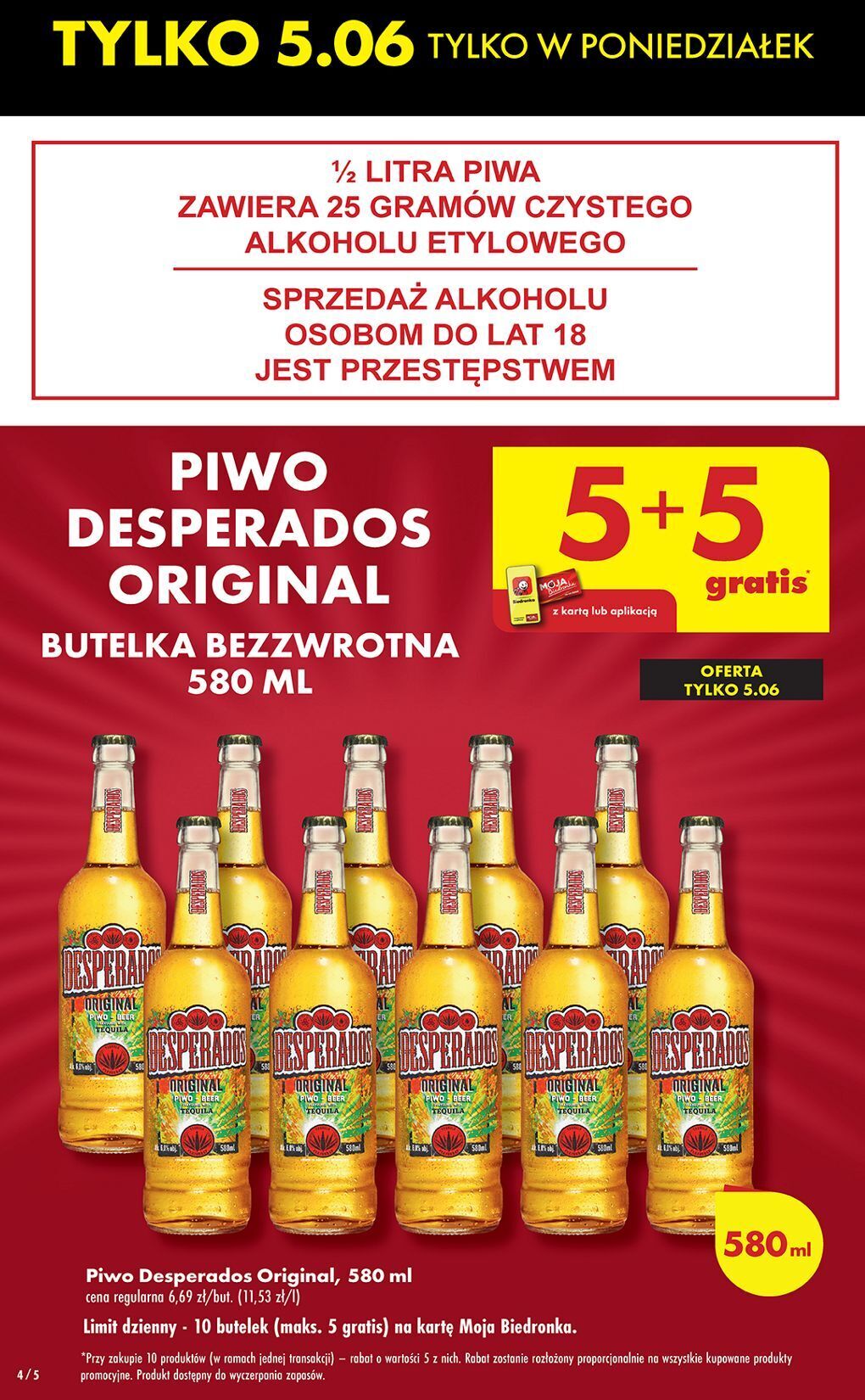 Biedronka Piwo desperados oferta