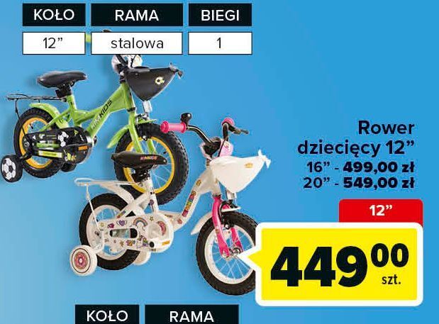 Carrefour Market Rower dziecięcy 12'' oferta