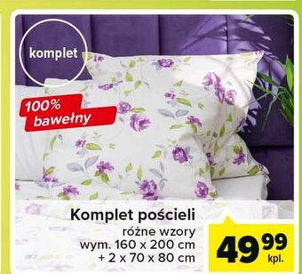 Carrefour Komplet pościeli bawełnianej 160 x 200 cm + 2 70 80 oferta