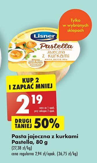 Biedronka Pasta jajeczna z kurkami lisner pastella oferta