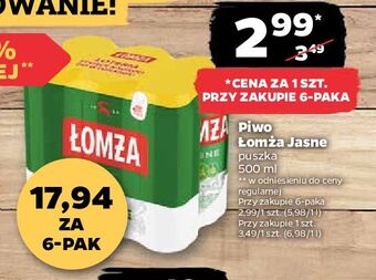 Netto Piwo łomża jasne (dawniej export) oferta
