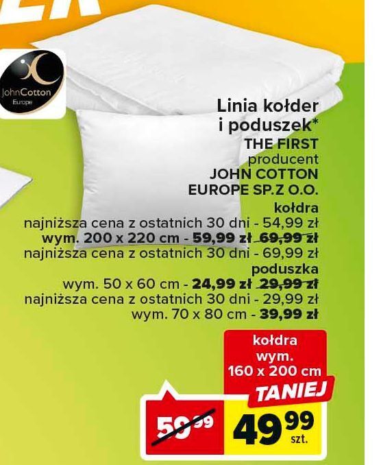 Carrefour Poduszka the first 50 x 60 cm john cotton oferta