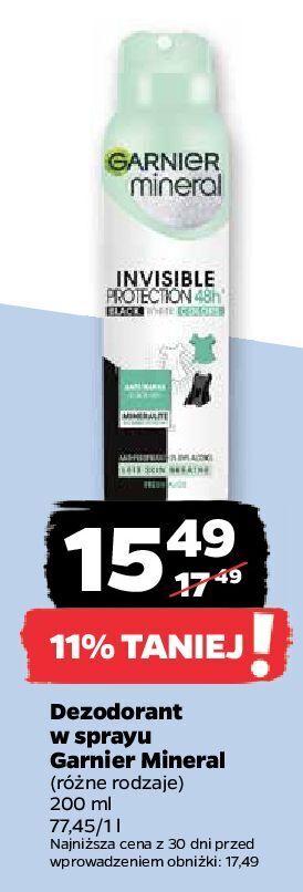 Netto Dezodorant black-white colors garnier mineral invisible oferta