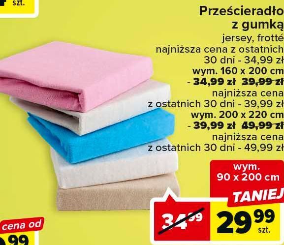 Carrefour Prześcieradło z gumką jersey 160 x 200 cm oferta