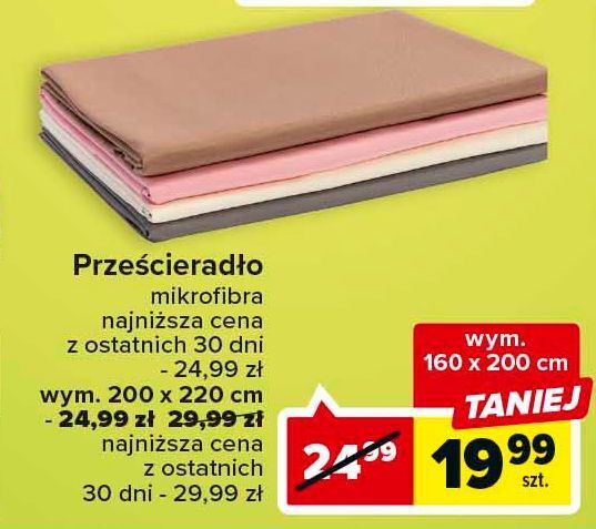 Carrefour Prześcieradło mikrofibra 200 x 220 cm oferta