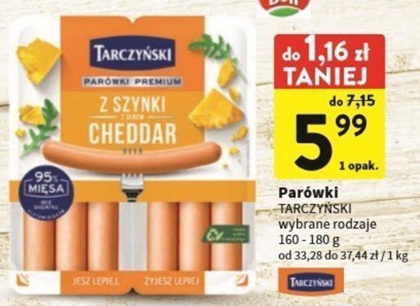 Intermarche Parówki TARCZYŃSKI 160-180 g oferta