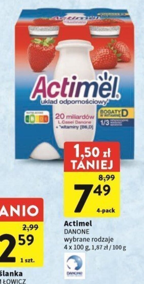 Intermarche Actimel DANONE 4x100g oferta