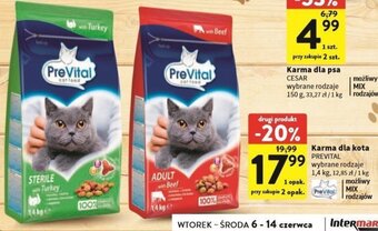 Intermarche Karma dla kota PREVITAL 1,4 kg oferta