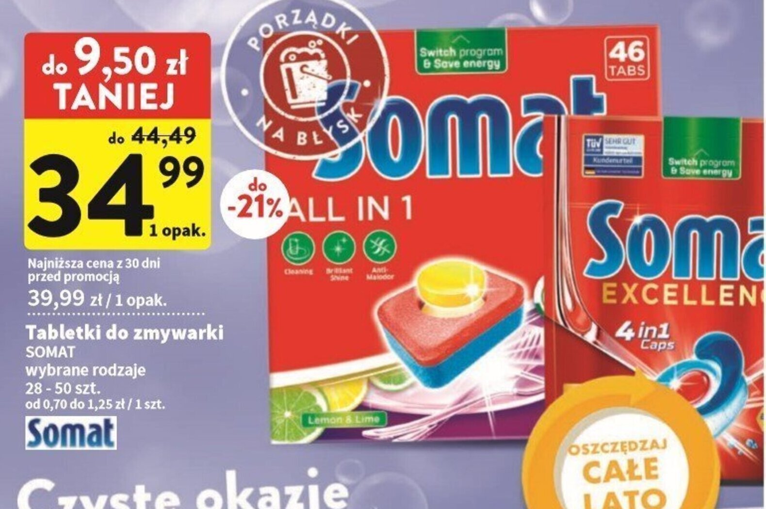 Intermarche Tabletki do zmywarki SOMAT 28-50szt. oferta