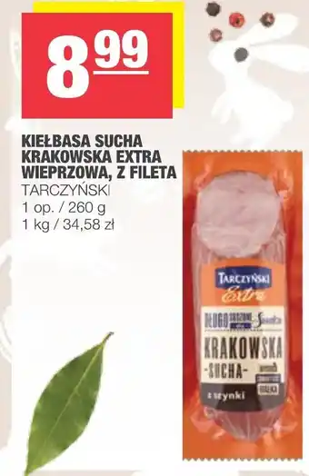 Spar Kiełbasa sucha krakowska extra wieprzowa, z fileta 260g oferta