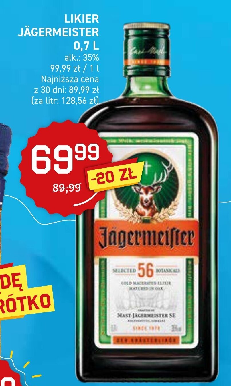 Duży Ben JÄGERMEISTER LIKIER 0,7l oferta