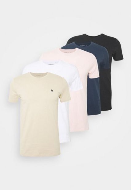 Zalando Neutral crew 5 pack - t-shirt basic - white/rose/blue/beige/black oferta