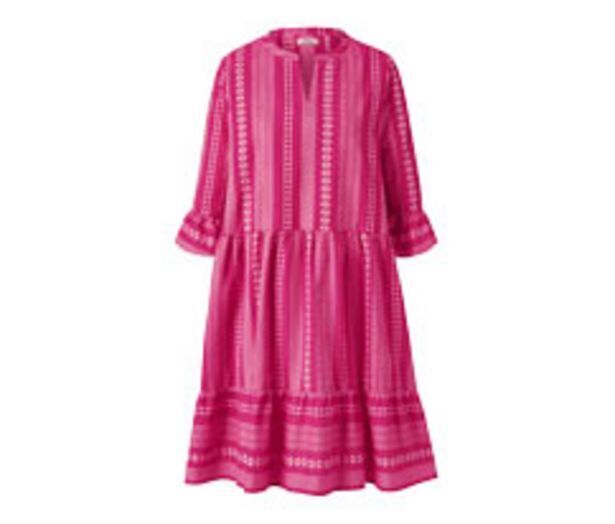 Tchibo Tkana sukienka we wzór ikat, różowa oferta
