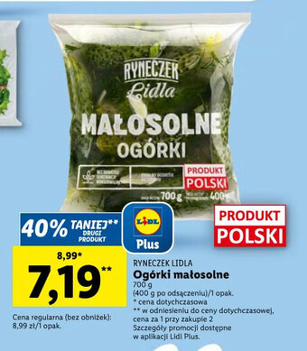 RYNECZEK LIDLA Ogórki małosolne 700 g