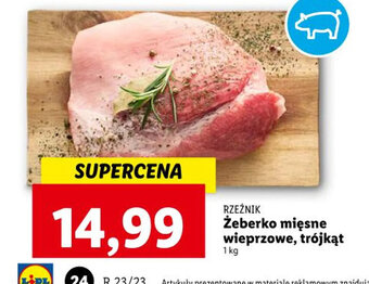 Lidl RZEŹNIK Żeberko mięsne wieprzowe, trójkąt 1 kg oferta