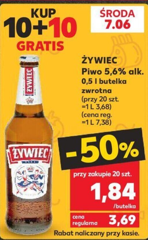 Kaufland ZYWIEC Piwo 5,6% alk. 0,5l oferta