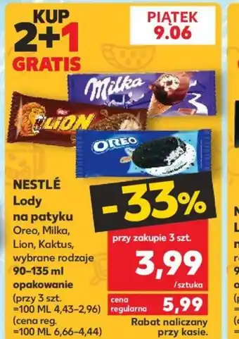 Kaufland NESTLÉ Lody na patyku Oreo, Milka, 90-135ml opak. oferta