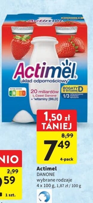 Intermarche Jogurt truskawka danone actimel oferta