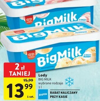 Intermarche Lody śmietankowe algida big milk oferta