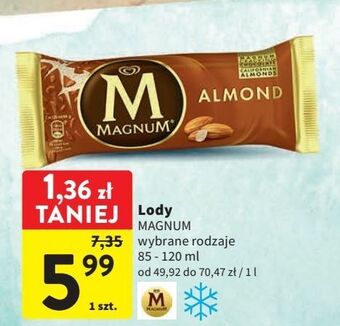 Intermarche Lód almond algida magnum oferta