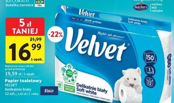 Intermarche Papier toaletowy delikatnie biały velvet oferta