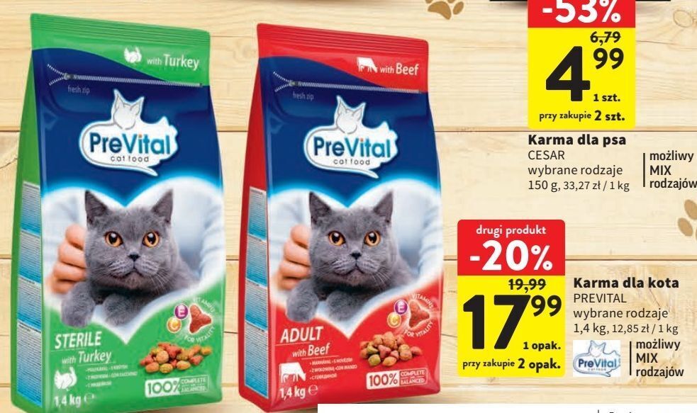 Intermarche Karma dla kota z wołowina prevital oferta