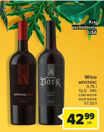 Carrefour Wino apothic dark dry oferta