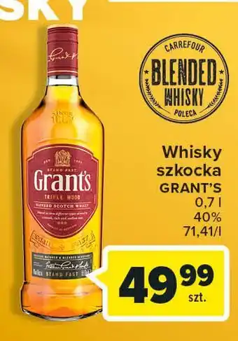 Carrefour Whisky grant's triple wood oferta