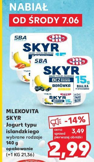 Kaufland Jogurt borówka-banan mlekovita sba skyr oferta