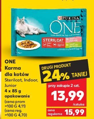 Kaufland Karma dla kota junior z kurczakiem i marchewką purina one oferta