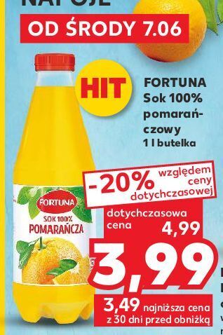 Kaufland Sok 100% pomarańczowy fortuna oferta