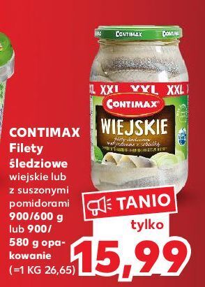 Kaufland Filety śledziowe z suszonymi pomidorami contimax oferta