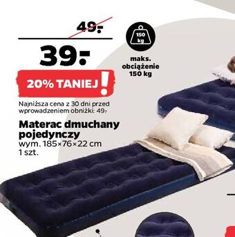Netto Materac 1-osobowy wym. 185 x 76 22 cm bestway oferta