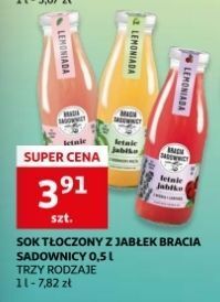 Auchan Lemoniada letnie jabłko z ogórkiem i miętą bracia sadownicy oferta