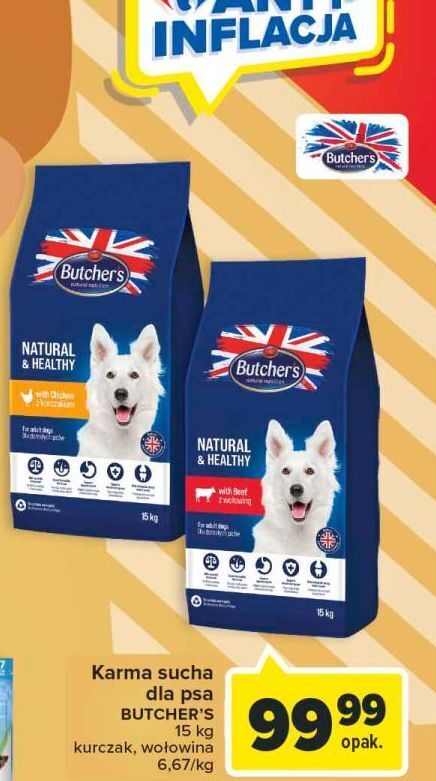 Carrefour Karma dla psa z kurczakiem butcher's natural & healthy oferta