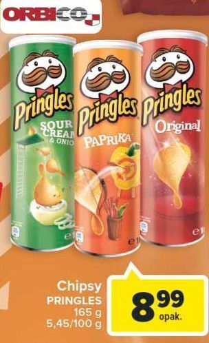 Carrefour Chipsy sour cream-onion pringles oferta