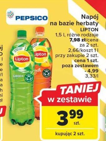 Carrefour Herbata mrożona classic lipton green ice tea oferta