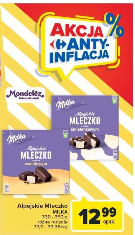 Carrefour Czekoladki śmietankowe milka alpejskie mleczko oferta