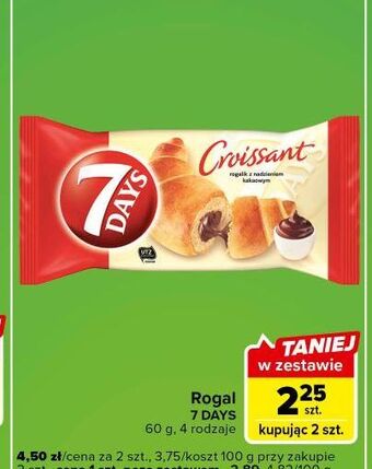 Carrefour Express Croissant z nadzieniem o smaku kakaowym 7 days oferta