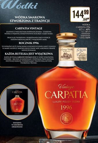 Dino Wódka carpatia vintage 1996 oferta