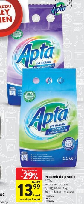 Intermarche Proszek do prania Apta 2,1kg oferta