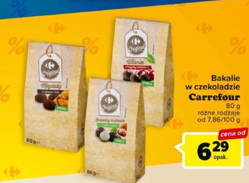 Carrefour Bakalie w czekoladzie Carrefour 80 g oferta