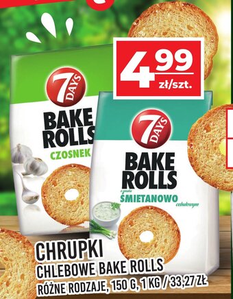 Top Market CHRUPKI CHLEBOWE BAKE ROLLS 150g oferta