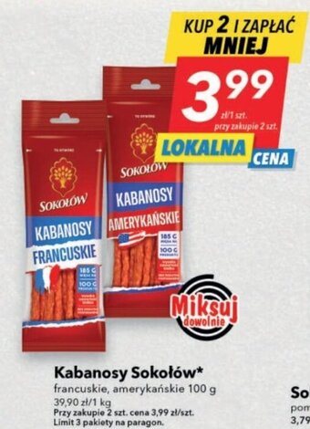 Lewiatan Kabanosy Sokołów 100g oferta