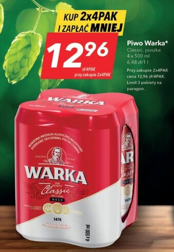 Lewiatan Piwo Warka 4 x 500 ml oferta