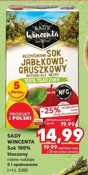 Kaufland SADY Wincenta Sok 100% tłoczony oferta